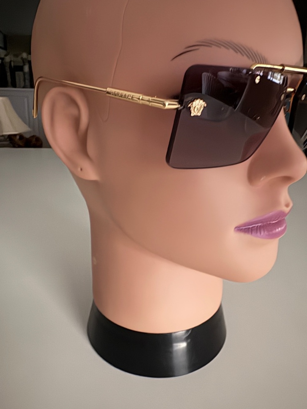 Versace Gold Frame Sunglasses with Dark purple lenses